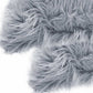 18" X 18" X 5" Grey Faux Fur  Pillow 2 Pack