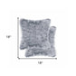 18" X 18" X 5" Grey Faux Fur  Pillow 2 Pack