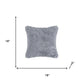 18" X 18" X 5" Grey Faux Fur  Pillow 2 Pack