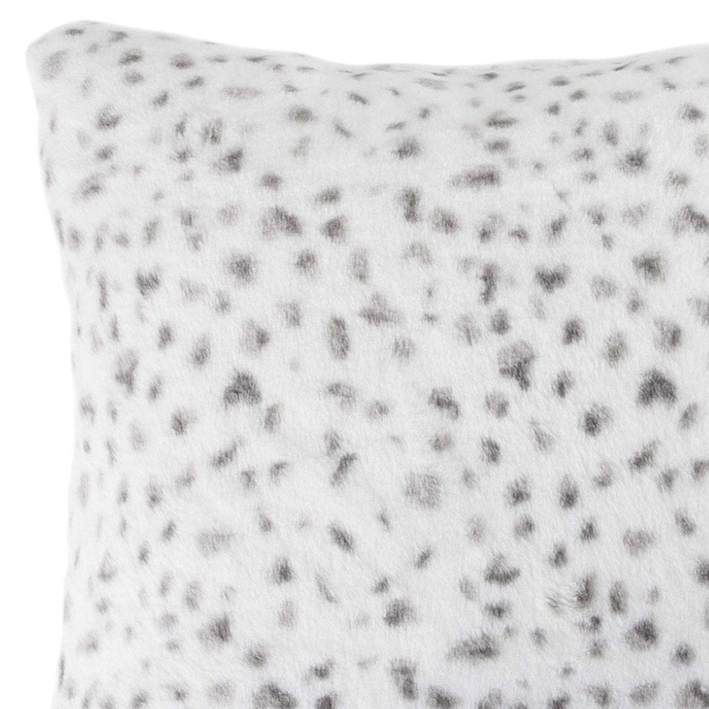 Set of Two 18" Brown and White Faux Fur Throw Pillow