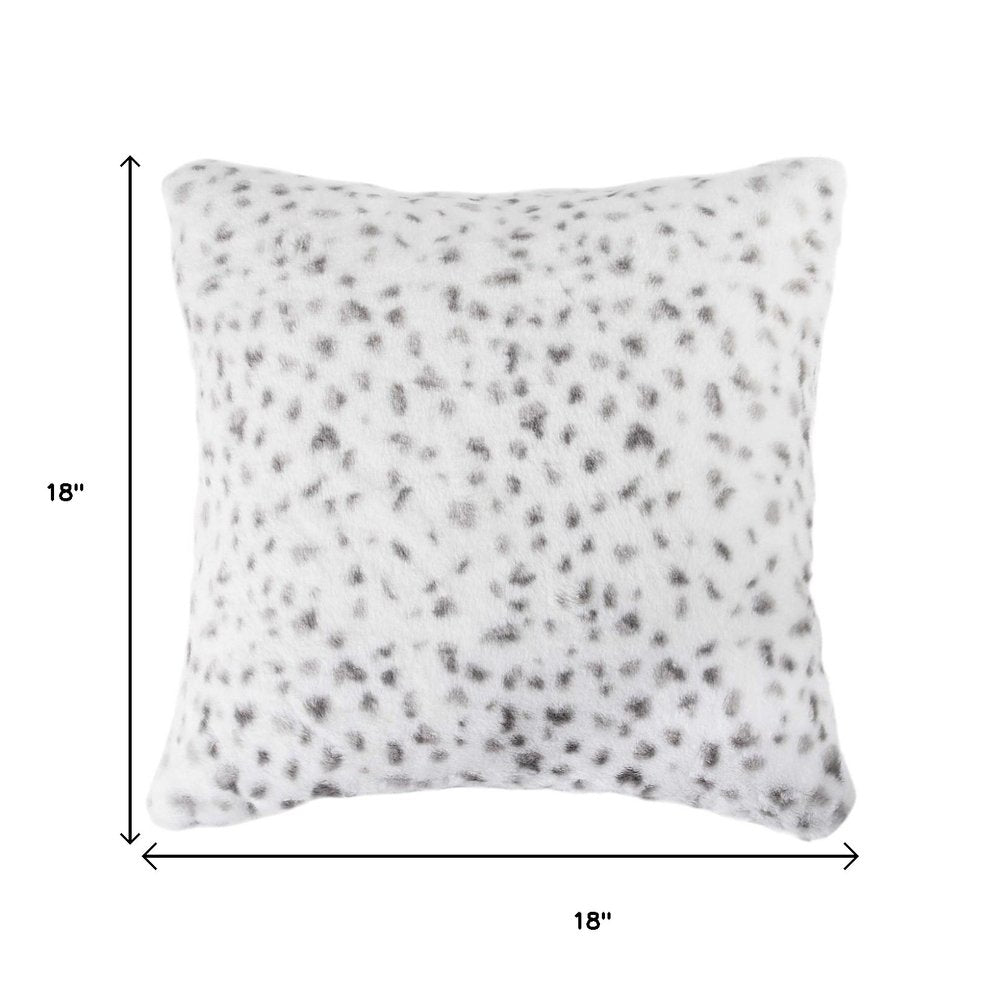 Set of Two 18" Brown and White Faux Fur Throw Pillow