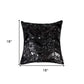 18" Black and Silver Cowhide Throw Pillow