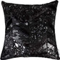 18" Black and Silver Cowhide Throw Pillow