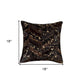 18" Black and Silver Cowhide Throw Pillow