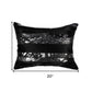 12" X 20" Black and Silver Cowhide Throw Pillow