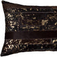12" X 20" Black and Silver Cowhide Throw Pillow