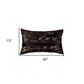 12" X 20" Black and Silver Cowhide Throw Pillow