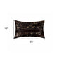12" X 20" Black and Silver Cowhide Throw Pillow