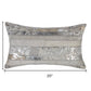 12" X 20" Black and Silver Cowhide Throw Pillow