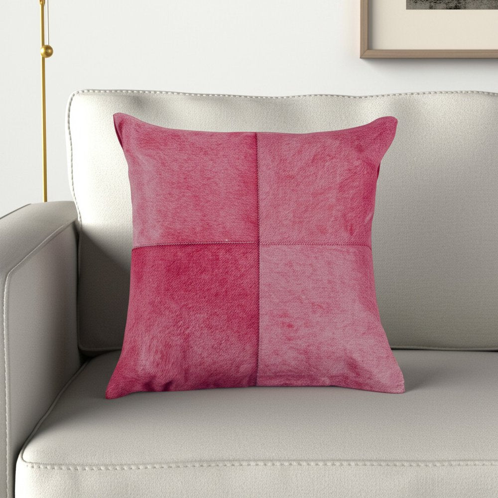 18" Black and Silver Cowhide Throw Pillow