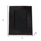 4" x 6" Black Cowhide Picture Frame with Mat
