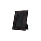 4" x 6" Black Cowhide Picture Frame with Mat