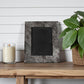 4" x 6" Black Cowhide Picture Frame with Mat