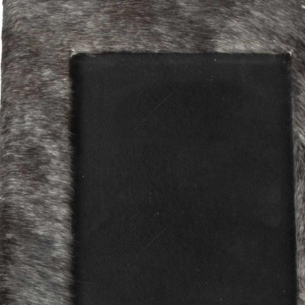 4" x 6" Black Cowhide Picture Frame with Mat
