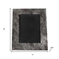 4" x 6" Black Cowhide Picture Frame with Mat