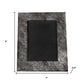 4" x 6" Black Cowhide Picture Frame with Mat