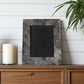 5" x 7" Gray Cowhide Hanging & Tabletop Picture Frame with Mat