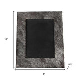 5" x 7" Gray Cowhide Hanging & Tabletop Picture Frame with Mat