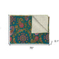 50" X 70" Green and Pink Kantha Cotton Paisley Throw Blanket with Embroidery