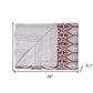 50" X 70" Pink and Brown Kantha Cotton Abstract Throw Blanket with Embroidery