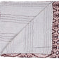 50" X 70" Pink and Brown Kantha Cotton Abstract Throw Blanket with Embroidery