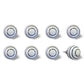 Set of Eight White And Navy Blue Geo Lines Ceramic Drawer Pull Knobs