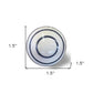 Set of Eight White And Navy Blue Geo Lines Ceramic Drawer Pull Knobs