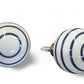 Set of Twelve White and Black Ceramic Drawer Pull Knobs