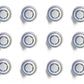 Set of Twelve White and Black Ceramic Drawer Pull Knobs