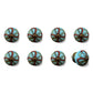 Set of Eight White And Navy Blue Geo Lines Ceramic Drawer Pull Knobs