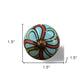 Set of Twelve Turquoise And Red Geometric Ceramic Drawer Pull Knobs