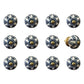 1.5" X 1.5" X 1.5" White Blue And Black  Knobs 12 Pack
