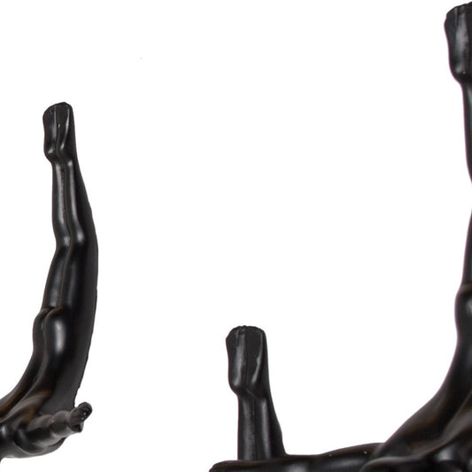 Set of Three Gold Resin Diving Man Hanging Dimensional Sculpture