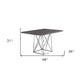 48" Taupe And Silver Metal Dining Table
