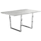 59" Gray And Silver Metal Sled Base Dining Table