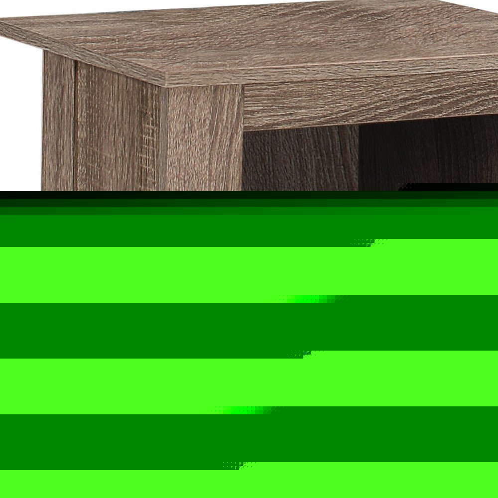 24" Deep Taupe Wood End Table With Shelf