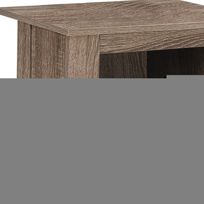 24" Deep Taupe Wood End Table With Shelf