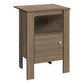 24" Deep Taupe Wood End Table With Shelf
