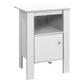 24" White Wood End Table With Shelf