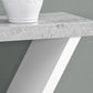 36" Gray and White Abstract Console Table With Shelves