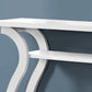 47" White Floor Shelf Console Table With Shelves