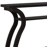 47" Espresso Floor Shelf Console Table With Storage