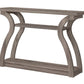 47" Taupe Floor Shelf Console Table With Storage