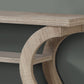 47" Taupe Floor Shelf Console Table With Storage