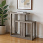 32" Taupe Free form Floor Shelf Console Table With Storage