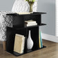 24" Black Wood End Table With Six Open Shelves