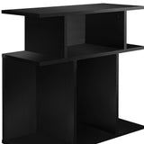 24" Black Wood End Table With Six Open Shelves