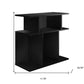 24" Black Wood End Table With Six Open Shelves