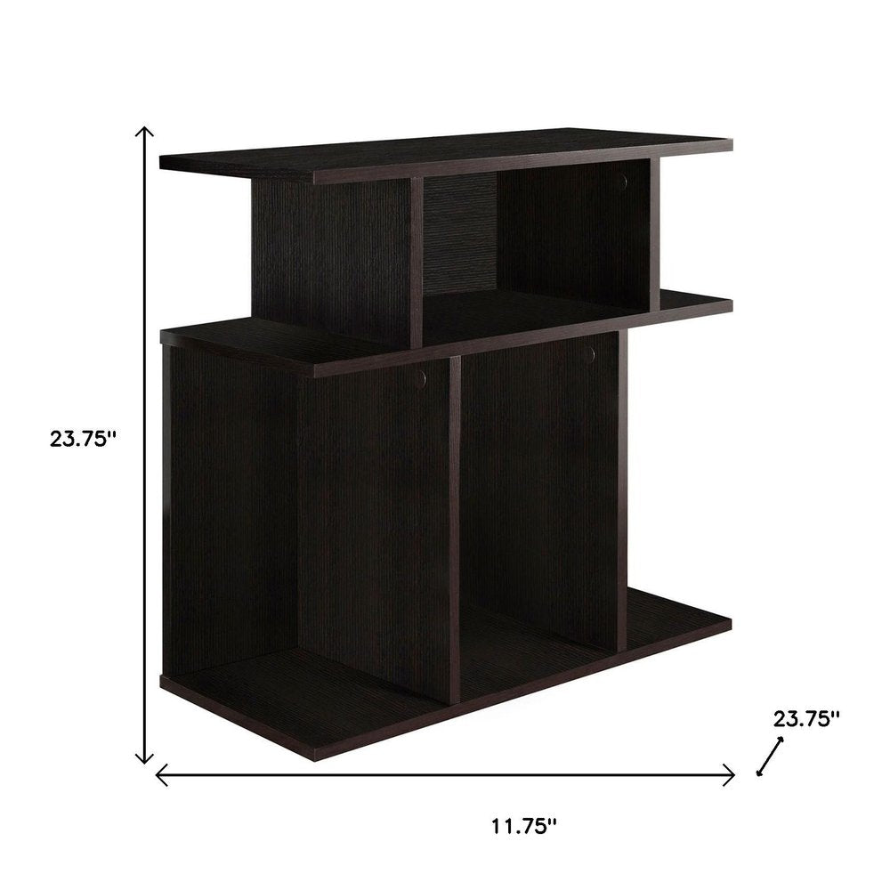 24" Brown Wood End Table With 6