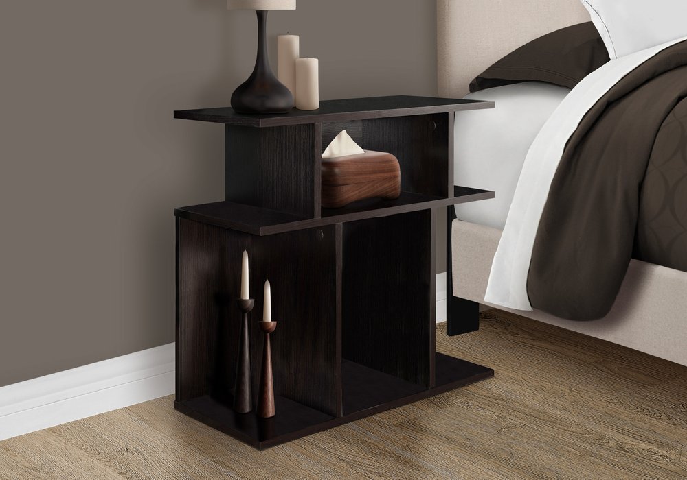 24" Brown Wood End Table With 6